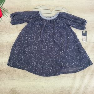 ⭐NEW⭐ Blue Cat & Jack Dress with Velvet Trim 3T